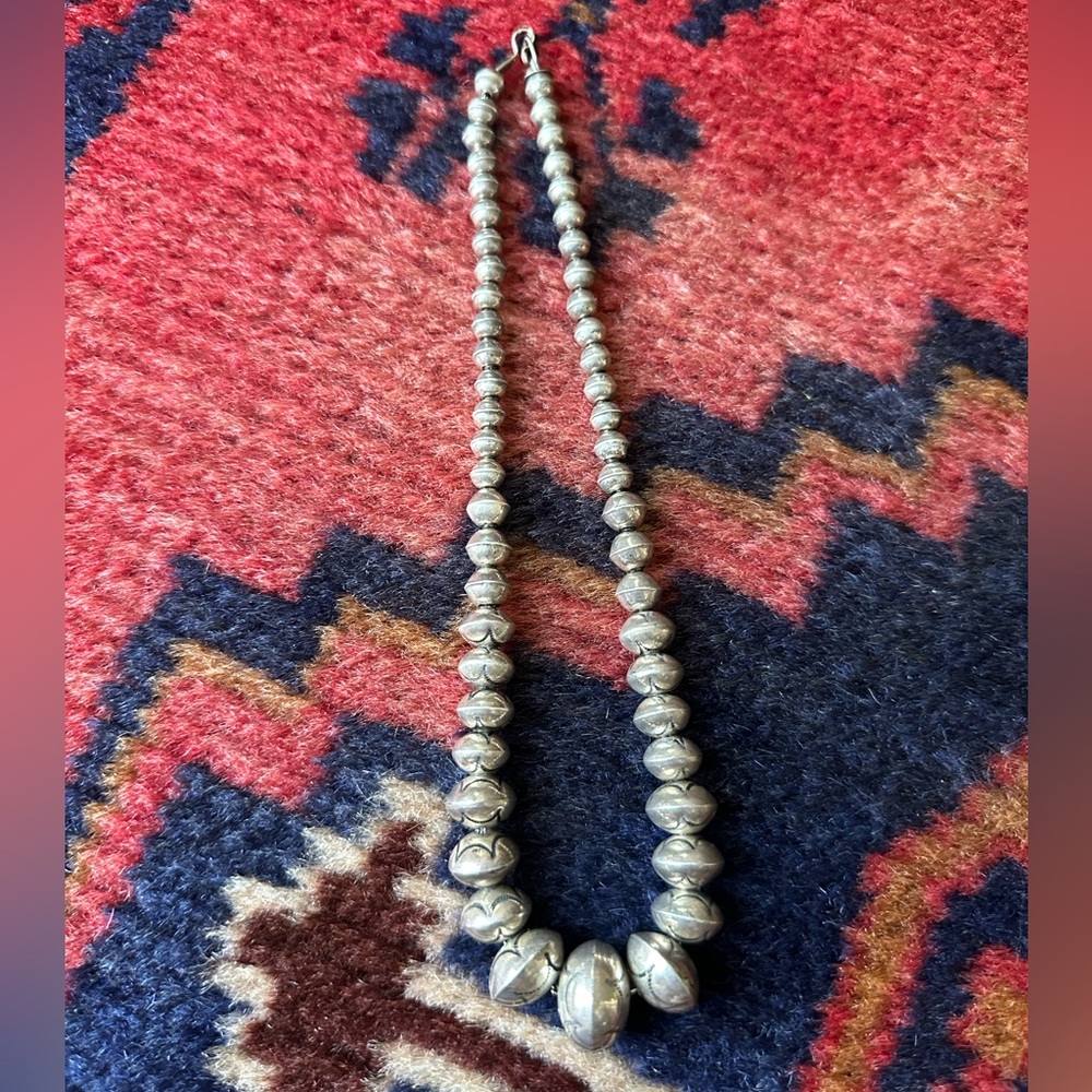 Stamped Navajo Silver Pearls